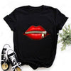 Women Lips Kawaii T-shirt - Overcoming T.R.A.U.M.A.