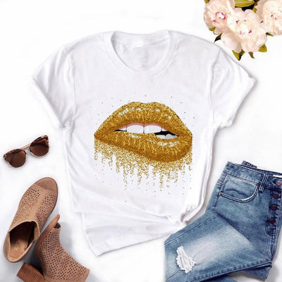 Women Lips Kawaii T-shirt - Overcoming T.R.A.U.M.A.