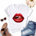 Women Lips Kawaii T-shirt - Overcoming T.R.A.U.M.A.