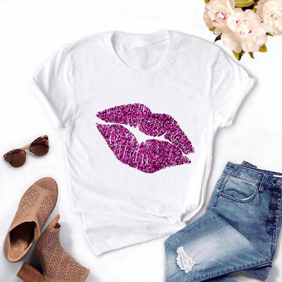 Women Lips Kawaii T-shirt - Overcoming T.R.A.U.M.A.