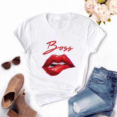 Women Lips Kawaii T-shirt - Overcoming T.R.A.U.M.A.
