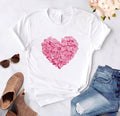 Heart flower print ladies T-shirt - Overcoming T.R.A.U.M.A.