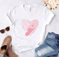 Heart flower print ladies T-shirt - Overcoming T.R.A.U.M.A.