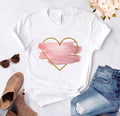 Heart flower print ladies T-shirt - Overcoming T.R.A.U.M.A.