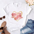 Heart flower print ladies T-shirt - Overcoming T.R.A.U.M.A.