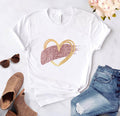 Heart flower print ladies T-shirt - Overcoming T.R.A.U.M.A.